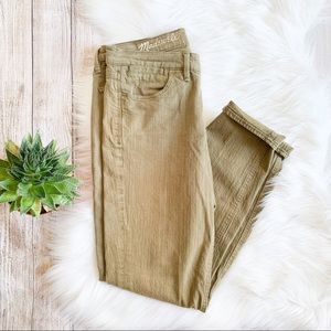 Madewell Olive Green Skinny Skinny Ankle Jeans